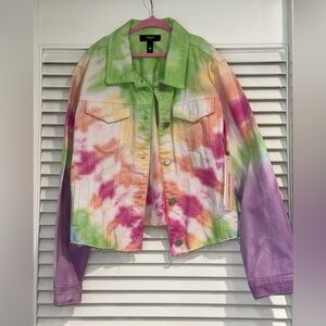 New with tags Aqua girls tie dye Jean jacket / size XL
